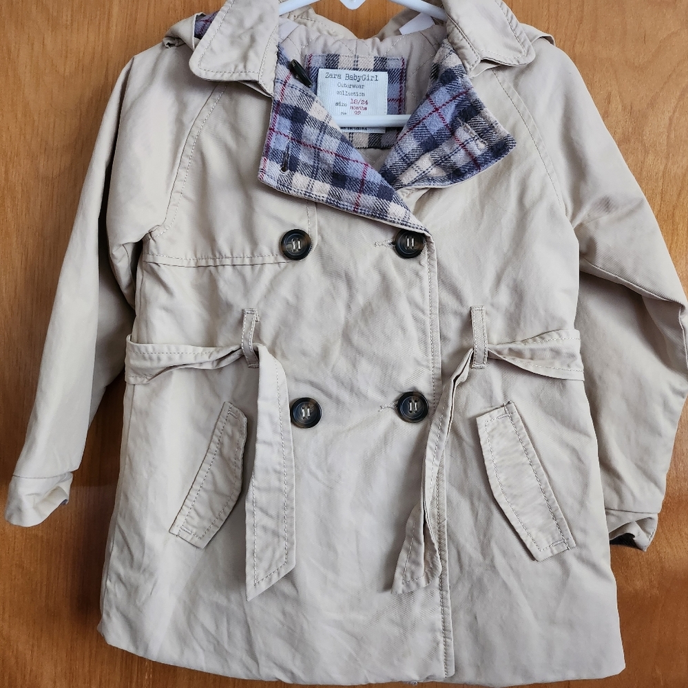 Zara BabyGirl 18/24 Months Trench Coat - Picture 5 of 13
